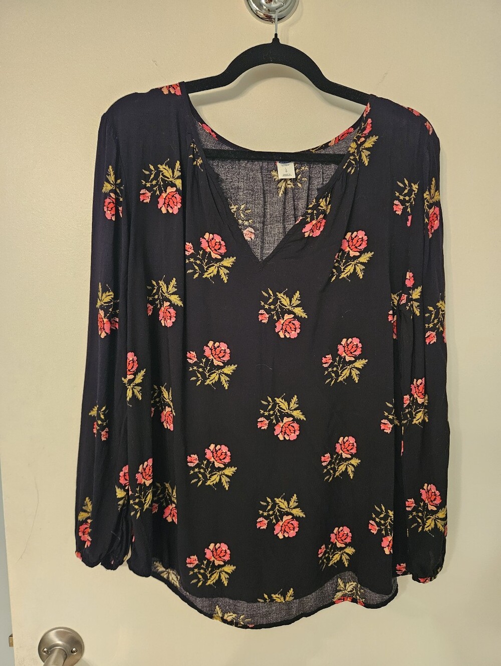 Black Floral Blouse